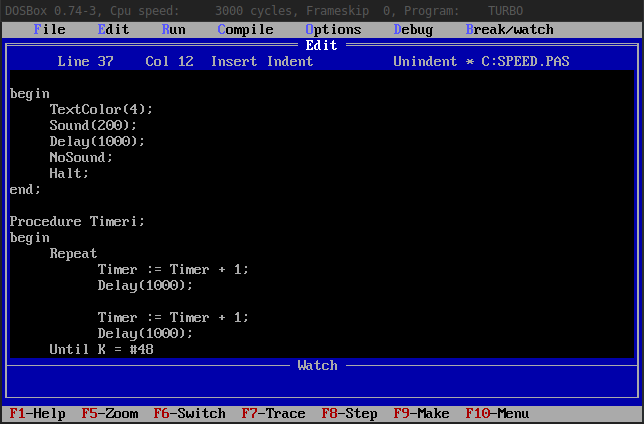 Turbo Pascal 5 in DOSBox